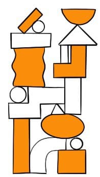 Illustrazione con pila di oggetti